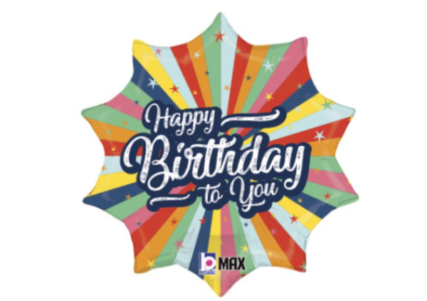 Happy Birthday Foil Balloon  - Burst