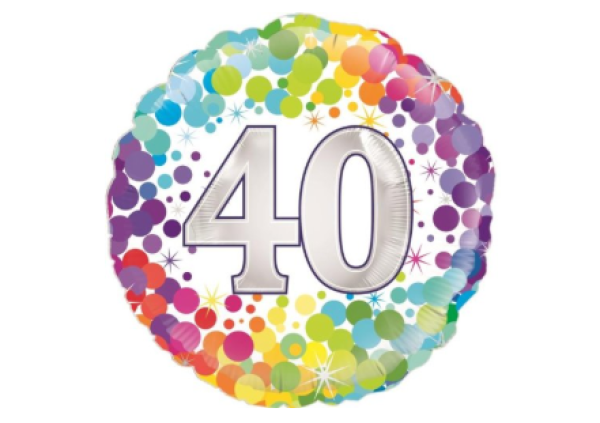 40 Foil Balloon - Colourful