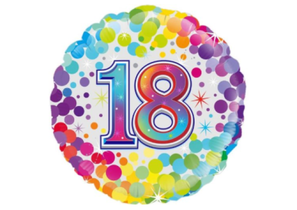 18 Foil Balloon - Colourful