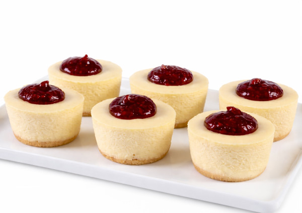 Raspberry Baby Baked Cheesecakes